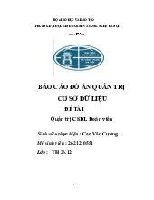 Báo cáo đồ án quản trị  cơ sở dữ liệu đề tài Quản trị CSDL Đoàn viên môn Công nghệ thông tin  | Trường đại học kinh doanh và công nghệ Hà Nội
