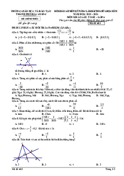 Đề thi giữa học kì 2 Toán 6 năm 2023 – 2024 phòng GD&ĐT thành phố Bắc Giang