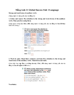 Giải Unit 1 Language | Tiếng Anh 11 Global Success