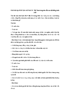 Giải bài tập SGK Lịch sử 9 bài 31