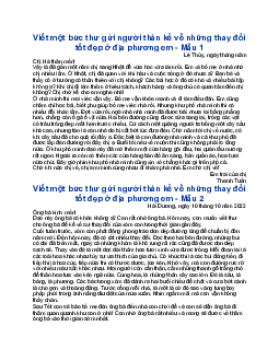 Viết một bức thư gửi người thân kể về những thay đổi tốt đẹp gần đây ở địa phương em - Tập làm văn lớp 3 Cánh diều