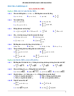 Đề cương ôn tập giữa học kì 2 môn Toán khối 10