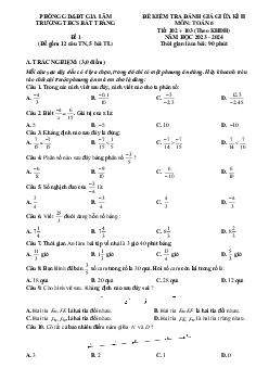 Đề thi giữa kì 2 Toán 6 năm 2023 – 2024 trường THCS Bát Tràng – Hà Nội