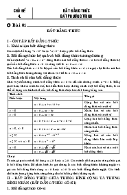 Bài tập bất đẳng thức và bất phương trình có lời giải chi tiết – Nguyễn Phú Khánh, Huỳnh Đức Khánh