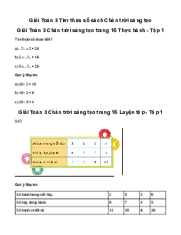 Giải Toán 3: Tìm thừa số | Chân trời sáng tạo
