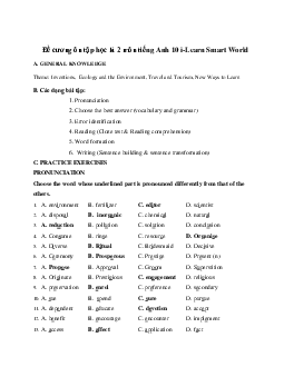 Đề cương ôn thi học kỳ 2 môn Tiếng Anh lớp 10 năm 2022 - 2023 (Sách mới) | đề 1