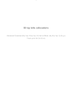 99 top Ielts collocations | Advance grammar | Đại học Khoa học Xã hội và Nhân văn, Đại học Quốc gia Thành phố HCM