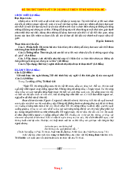 Đề thi thử THPT Quốc gia môn Ngữ văn năm 2023 bám sát đề minh họa - Đề 1 (có lời giải)