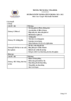 Hướng dẫn ôn tập học kì 2 Toán 6 năm 2021 – 2022 trường Vinschool – Hà Nội