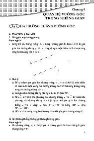 Tài liệu quan hệ vuông góc trong không gian Toán 11 CTST