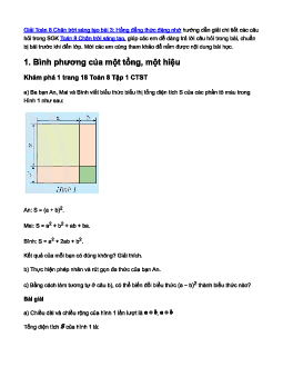 Toán 8 Chân trời sáng tạo bài 3 Hằng đẳng thức đáng nhớ