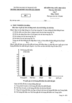 Đề giữa kì 2 Toán 7 năm 2022 – 2023 trường Nguyễn Tất Thành – Hà Nội