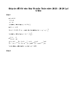 Đề thi vào 10 môn Toán năm 2023 - 2024 sở GD&ĐT Lai Châu