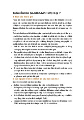 Toàn cầu hóa (GLOBALIZATION) là gì ?