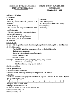 Hướng dẫn ôn tập giữa kì 2 Toán 6 năm 2021 – 2022 trường THCS Thanh Am – Hà Nội