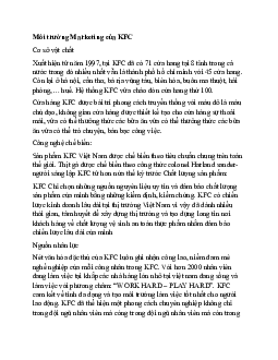 Lý thuyết về Môi trường Marketing của KFC