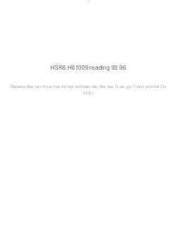 HSK6 H61009 reading 93 96 | Chinese | Đại học Khoa học Xã hội và Nhân văn, Đại học Quốc gia Thành phố HCM