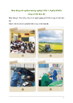 Hoạt động trải nghiệm 8: Nghề phổ biến trong xã hội hiện đại | Kết nối tri thức