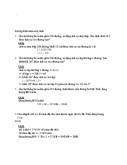 Bài tập Kiến trúc máy tính | Kiến trúc máy tính | Trường Đại học Thủy Lợi