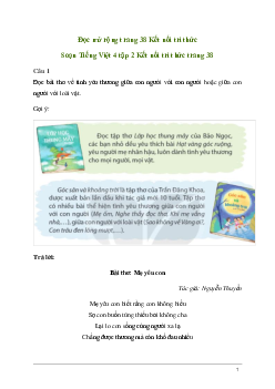 Soạn bài Đọc mở rộng trang 38 | Kết nối tri thức