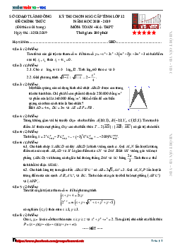 Đề thi chọn HSG cấp tỉnh Toán 12 THPT năm 2018 – 2019 sở GD&ĐT Lâm Đồng