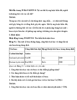 Giải Khoa học tự nhiên 8 bài 9: Base - Thang pH | Kết nối tri thức