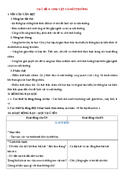 Giáo án Khoa học lớp 4 Ôn tập Chủ đề Sinh vật và môi trường | Cánh diều