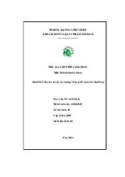 Mã đề 05: Phân tích chi phí sản xuất tại Công ty CP nhựa Tân Đại Hưng - Phân tích và kinh doanh | Đại học Lâm Nghiệp