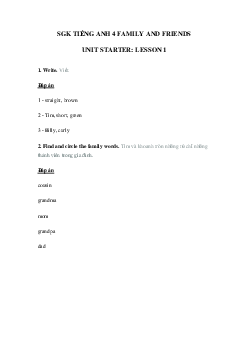 Sách bài tập Family and Friends 4 Starter lesson 1