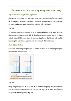 Giải KHTN 8 Bài 26: Năng lượng nhiệt và nội năng | Kết nối tri thức