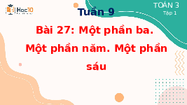 Giáo án điện tử Toán 3 Chương 1 Cánh diều: Một phần ba. Một phần năm. Một phần sáu