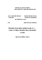 Báo cáo: Tìm Hiểu Hoạt Động Kinh Doanh Tại Công Ty TNHH Chế Biến Thực | Môn Thực tập chuyên ngành - Đại học Hải Phòng