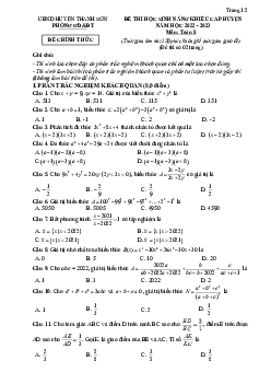 Đề học sinh năng khiếu Toán 8 năm 2022 – 2023 phòng GD&ĐT Thanh Sơn – Phú Thọ