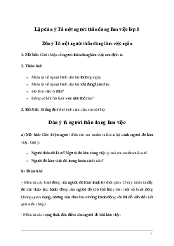Dàn ý Tả một người thân đang làm việc (8 mẫu) | Tập làm văn lớp 5