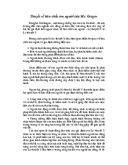 Thuyết về bản chất con người của Mc.Gregor