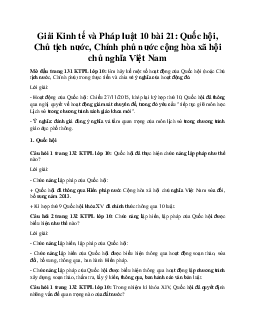 Giải Giáo dục Kinh tế và Pháp luật 10 bài 21 KNTT