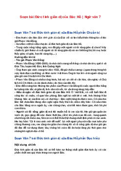 Soạn bài Đức tính giản dị của Bác Hồ | Ngữ văn 7 sách Cánh diều
