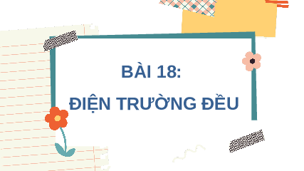 Giáo án điện tử Vật lí 11 Bài 18 Kết nối tri thức: Điện trường đều