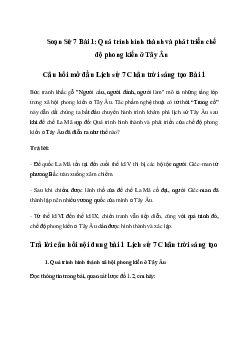 Giải Lịch sử lớp 7 Bài 1: Quá trình hình thành và phát triển chế độ phong kiến ở Tây Âu | Chân trời sáng tạo