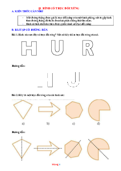 Phương pháp giải Bài 1: Hình có trục đối xứng Toán 6 CTST