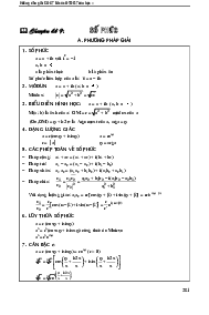 Chuyên đề Số phức – Trung tâm LTĐH Vĩnh Viễn Toán 12