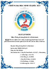 Báo cáo nghiên cứu sử dụng các phương pháp thống kê mô tả đểphân tích tình hình xuất khẩu giai đoạn 2010-2021 đến nền kinh tế Việt Nam | Bài tập nhóm môn thống kê trong kinh tế và kinh doanh