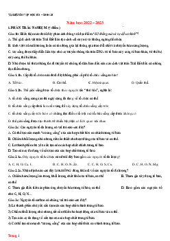 Tài liệu ôn tập Sinh 10 học kỳ 1 năm 2022-2023