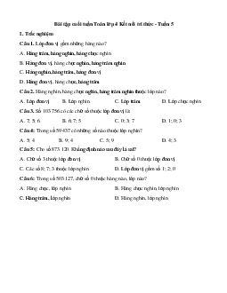 Bài tập cuối tuần Toán lớp 4 Kết nối tri thức - Tuần 5 (Cơ bản)