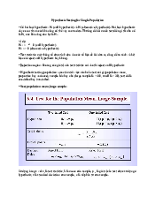 Hypothesis Testing for Single Population - Statistics for Business | Trường Đại học Quốc tế, Đại học Quốc gia Thành phố HCM