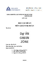 Dự án green zone | Báo Cáo Đề Án Quản Trị Dự Án