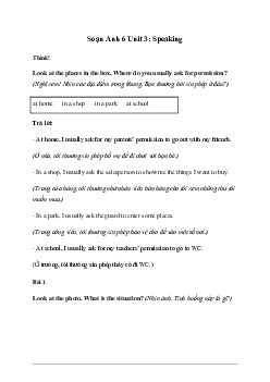 Giải Tiếng Anh 6 Unit 3: Speaking - Friends Plus