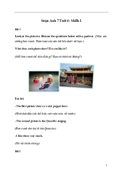 Giải Tiếng Anh 7 Unit 4: Skills 1 | Global Success