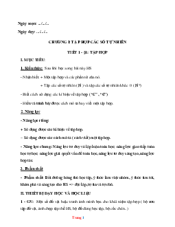 Giáo án kết nối tri thức Toán lớp 6 kì 1 theo công văn 5512-Bộ 3