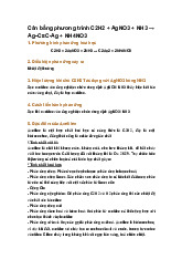 Cân bằng phương trình C2H2 + AgNO3 + NH3 → Ag–C≡C-Ag + NH4NO3